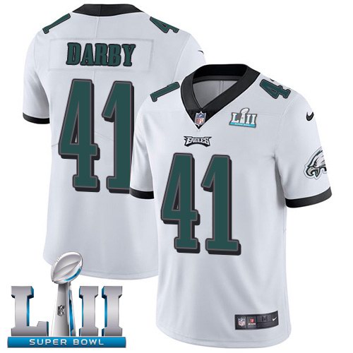 Nike Eagles 41 Ronald Darby White 2018 Super Bowl LII Youth Vapor Untouchable Limited Jersey