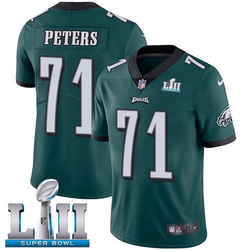 Nike Eagles 71 Jason Peters Green 2018 Super Bowl LII Youth Vapor Untouchable Limited Jersey