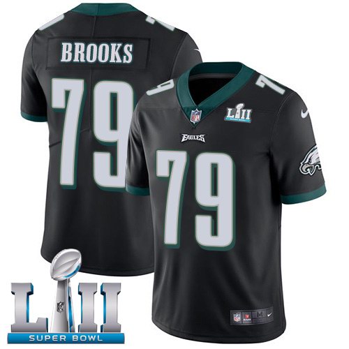 Nike Eagles 79 Brandon Brooks Black 2018 Super Bowl LII Youth Vapor Untouchable Limited Jersey