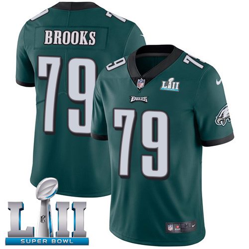 Nike Eagles 79 Brandon Brooks Green 2018 Super Bowl LII Youth Vapor Untouchable Limited Jersey