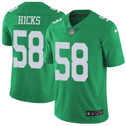 Nike Eagles 58 Jordan Hicks Green Color Rush Limited Jersey