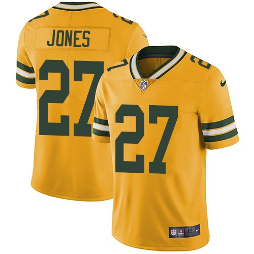 Nike Packers 27 Josh Jones Yellow Vapor Untouchable Limited Jersey