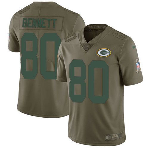 Nike Packers 80 Martellus Bennett Olive Salute To Service Limited Jersey