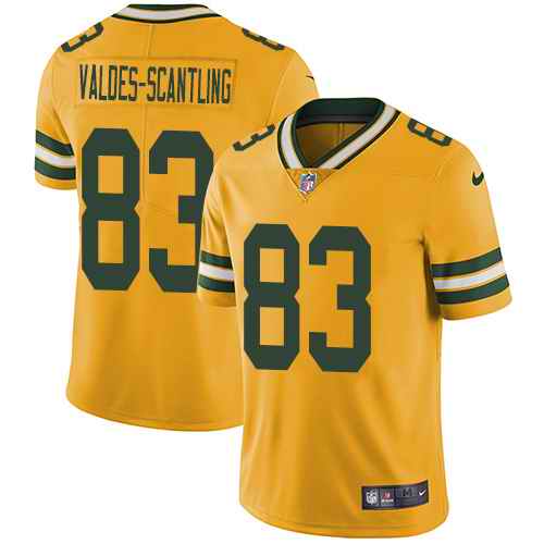 Nike Packers 83 Marquez Valdes-Scantling Yellow Vapor Untouchable Limited Jersey
