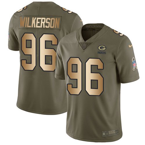 Nike Packers 96 Muhammad Wilkerson Olive Camo Salute To Service Limited Jersey