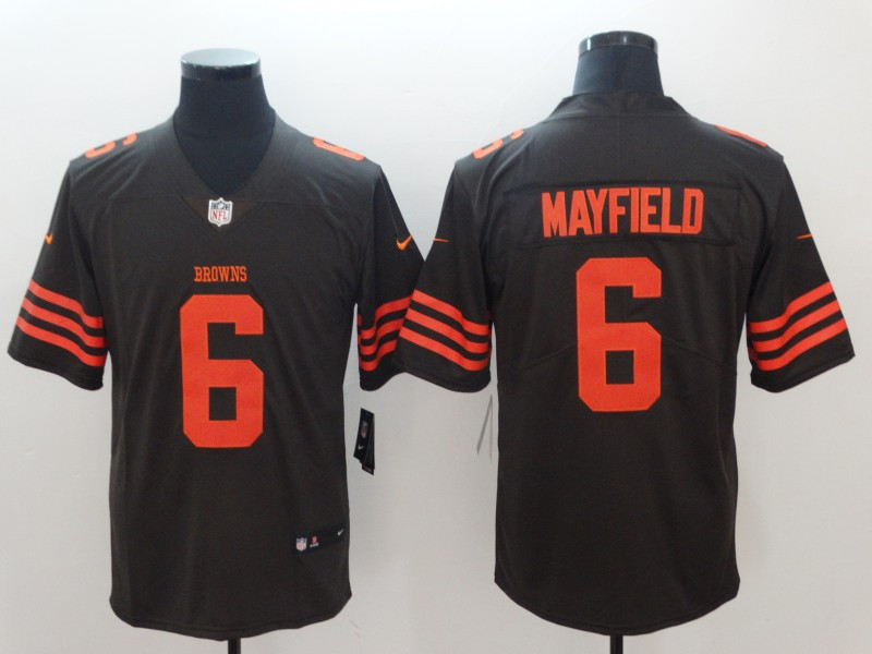 Nike Browns 6 Baker Mayfield Brown Color Rush Limited Jersey