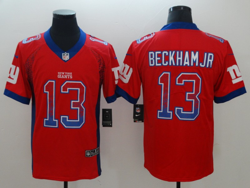 Nike Giants 13 Beckham Jr Red Drift Fashion Limited Jersey