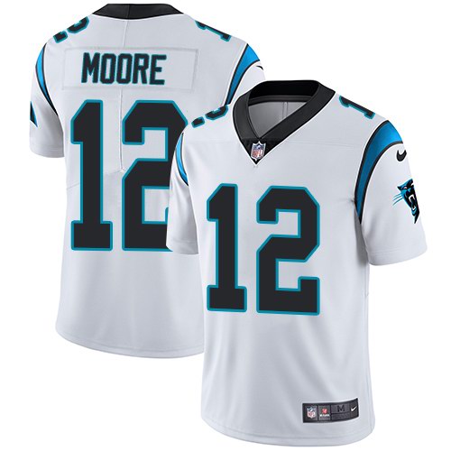 Nike Panthers 12 D. J. Moore Moore White Vapor Untouchable Limited Jersey