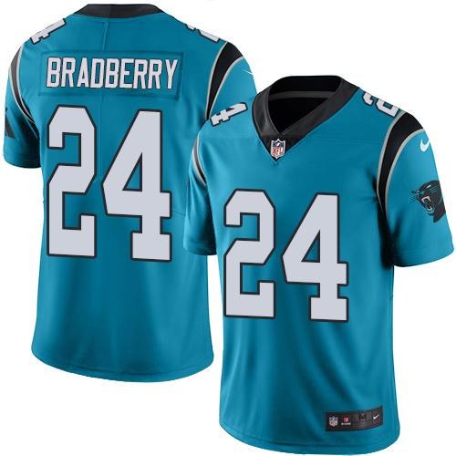 Nike Panthers 24 James Bradberry Blue Youth Vapor Untouchable Limited Jersey