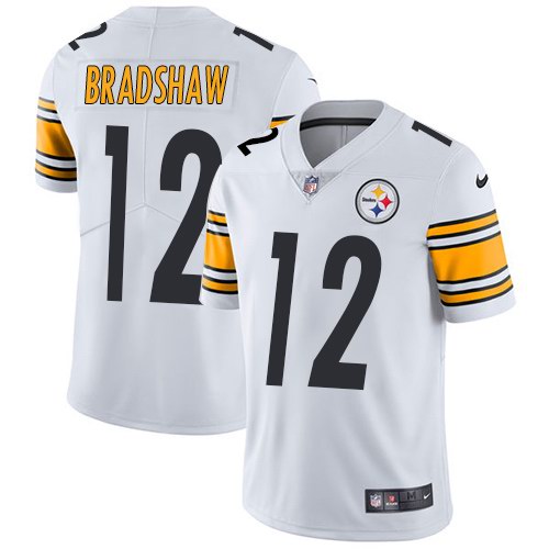 Nike Steelers 12 Terry Bradshaw White Vapor Untouchable Limited Jersey