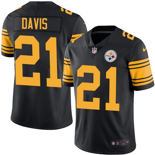 Nike Steelers 21 Sean Davis Black Youth Color Rush Limited Jersey