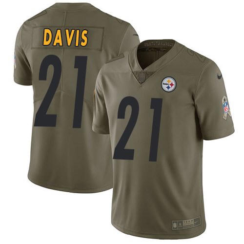 Nike Steelers 21 Sean Davis Olive Salute To Service Limited Jersey