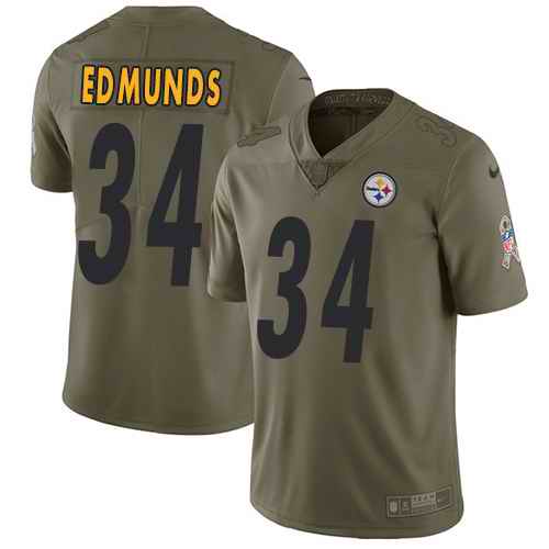 Nike Steelers 34 Terrell Edmunds Olive Salute To Service Limited Jersey