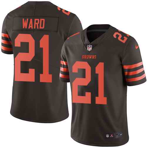 Nike Browns 21 Denzel Ward Brown Color Rush Limited Jersey