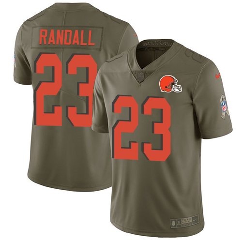 Nike Browns 23 Damarious Randall Olive Salute To Service Limited Jersey