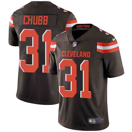 Nike Browns 31 Nick Chubb Brown Vapor Untouchable Limited Jersey