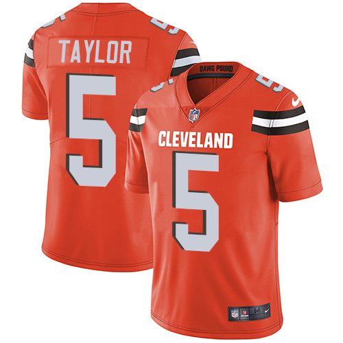 Nike Browns 5 Tyrod Taylor Orange Vapor Untouchable Limited Jersey