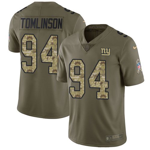 Nike Giants 94 Dalvin Tomlinson Olive Camo Salute To Service Limited Jersey