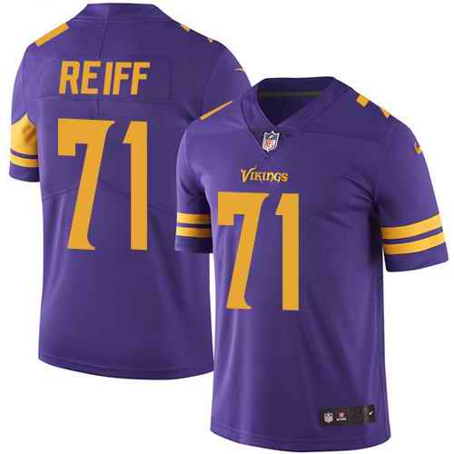 Nike Vikings 71 Riley Reiff Purple Youth Color Rush Limited Jersey