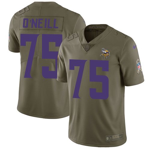 Nike Vikings 75 Brian O'Neill Olive Salute To Service Limited Jersey
