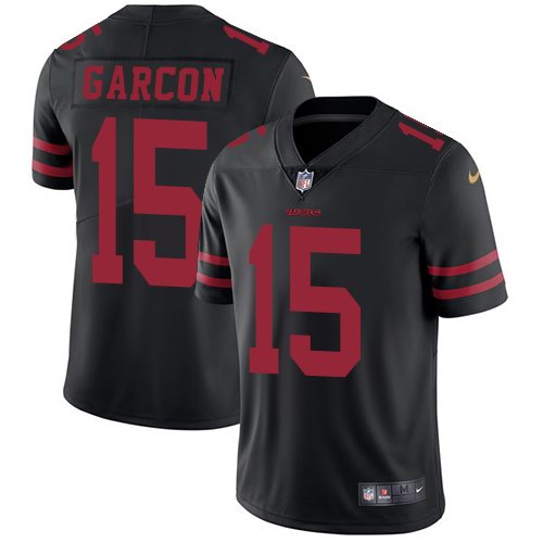 Nike 49ers 15 Pierre Garcon Black Vapor Untouchable Limited Jersey