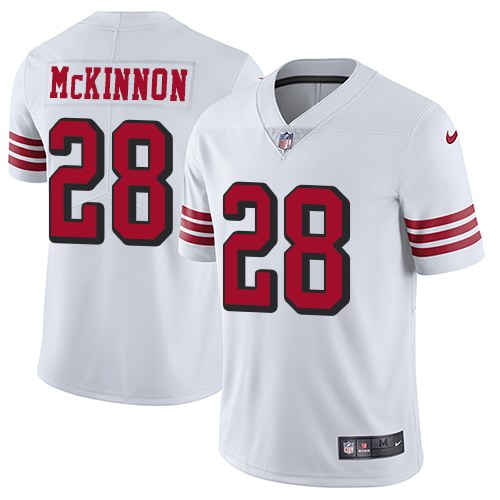 Nike 49ers 28 Jerick McKinnon White Youth Color Rush Youth Vapor Untouchable Limited Jersey