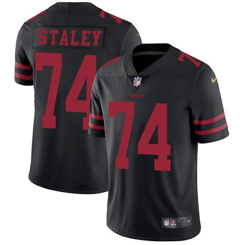 Nike 49ers 74 Joe Staley Black Youth Vapor Untouchable Limited Jersey