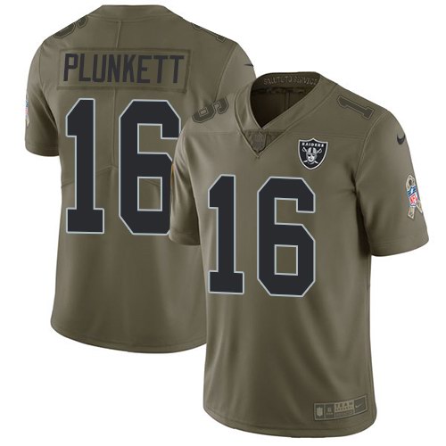Nike Raiders 16 Jim Plunkett Olive Salute To Service Limited Jersey