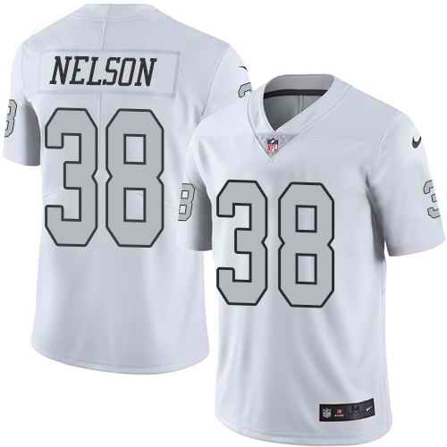 Nike Raiders 38 Nick Nelson White Youth Color Rush Limited Jersey