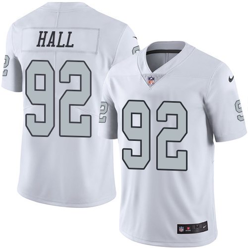 Nike Raiders 92 P. J. Hall White Color Rush Limited Jersey