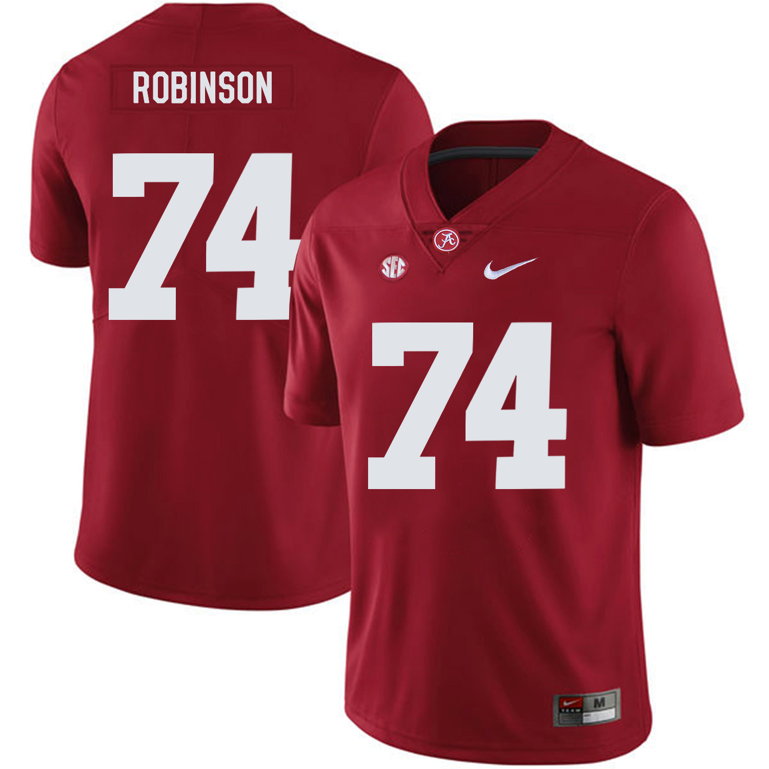 Alabama Crimson Tide 74 Cam Robinson Red Nike College Football Jersey