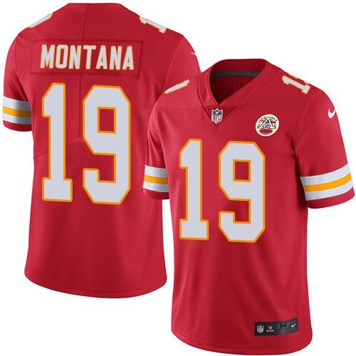 Nike Chiefs 19 Joe Montana Red Youth Vapor Untouchable Limited Jersey