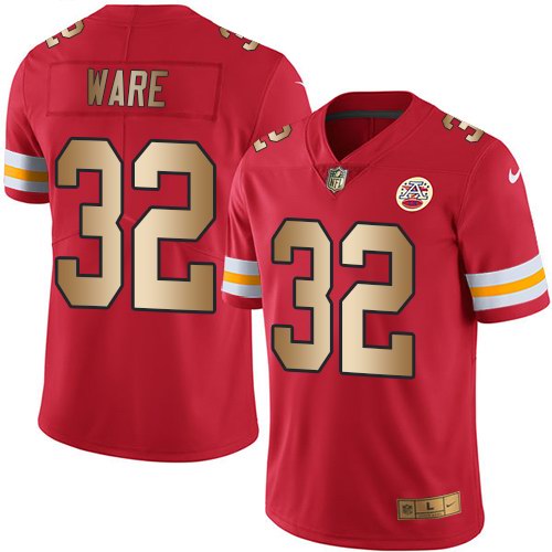 Nike Chiefs 32 Spencer Ware Red Gold Youth Vapor Untouchable Limited Jersey