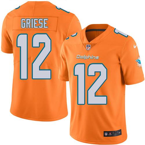 Nike Dolphins 12 Bob Griese Orange Vapor Untouchable Limited Jersey