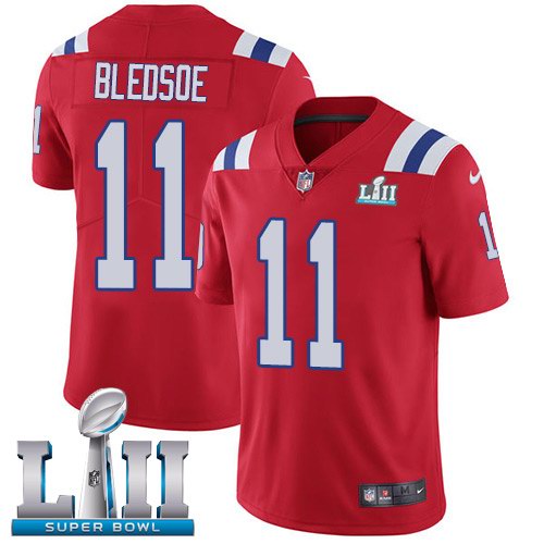Nike Patriots 11 Drew Bledsoe Red 2018 Super Bowl LII Youth Vapor Untouchable Limited Jersey