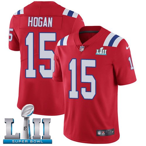Nike Patriots 15 Chris Hogan Red Alternate 2018 Super Bowl LII Vapor Untouchable Limited Jersey