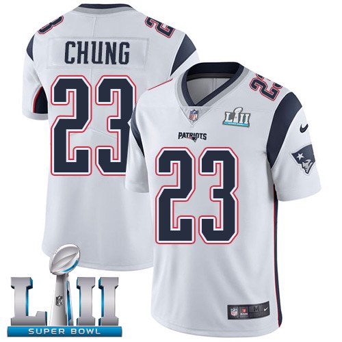 Nike Patriots 23 Patrick Chung White 2018 Super Bowl LII Vapor Untouchable Limited Jersey