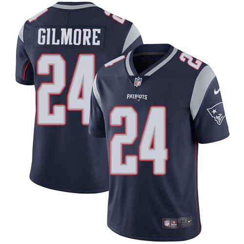 Nike Patriots 24 Stephon Gilmore Navy Vapor Untouchable Limited Jersey
