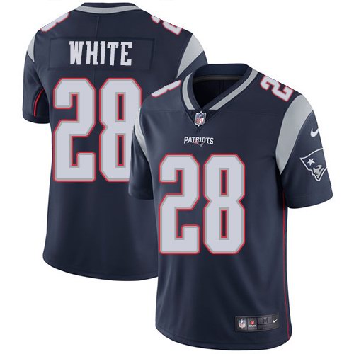 Nike Patriots 28 James White Navy Vapor Untouchable Limited Jersey