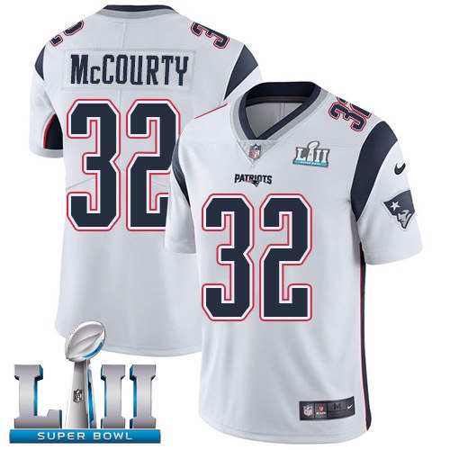 Nike Patriots 32 Devin McCourty White 2018 Super Bowl LII Youth Vapor Untouchable Limited Jersey