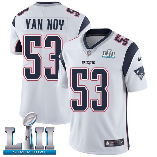 Nike Patriots 53 Kyle Van Noy White 2018 Super Bowl LII Youth Vapor Untouchable Limited Jersey