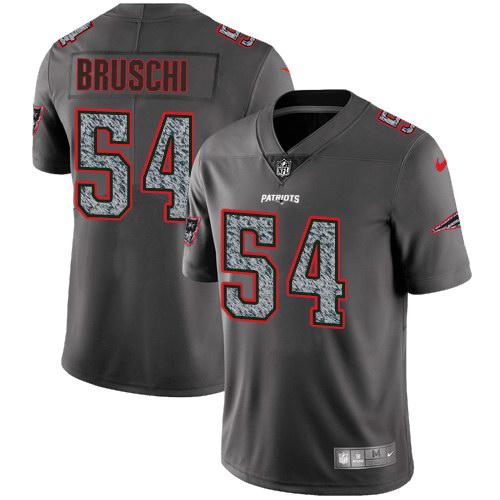 Nike Patriots 54 Tedy Bruschi Gray Static Youth Vapor Untouchable Limited Jersey