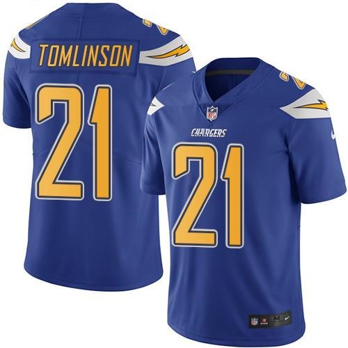 Nike Chargers 21 LaDainian Tomlinson Electric Blue Color Youth Color Rush Limited Jersey