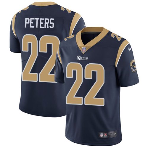 Nike Rams 22 Marcus Peters Navy Youth Vapor Untouchable Limited Jersey