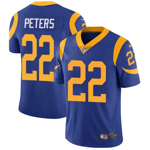 Nike Rams 22 Marcus Peters Royal Youth Vapor Untouchable Limited Jersey