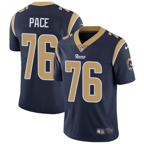Nike Rams 76 Orlando Pace Navy Youth Vapor Untouchable Limited Jersey