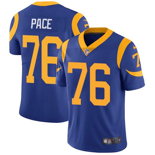 Nike Rams 76 Orlando Pace Royal Youth Vapor Untouchable Limited Jersey