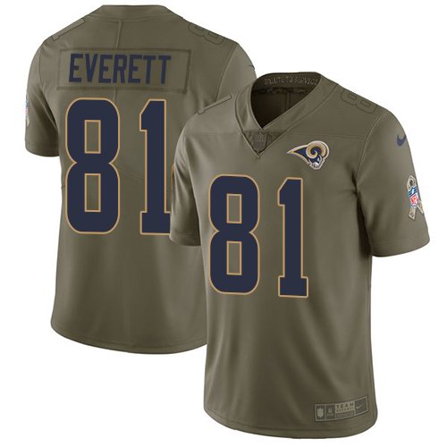 Nike Rams 81 Gerald Everett Olive Salute To Service Limited Jersey