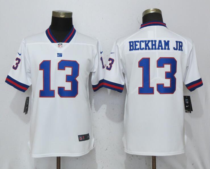 Nike Giants 13 Odell Beckham Jr White Women Color Rush Limited Jersey