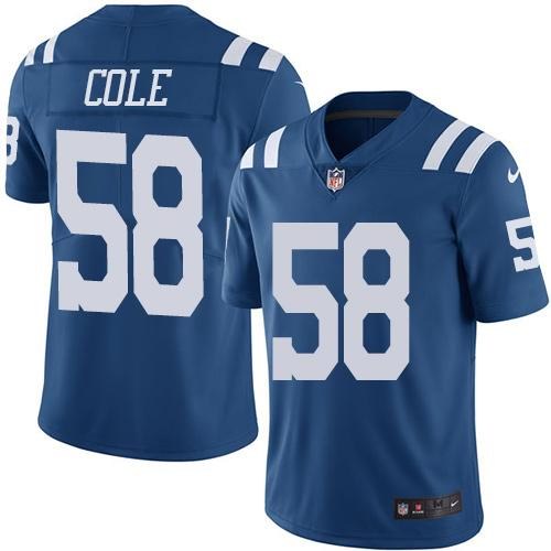 Nike Colts 58 Trent Cole Royal Youth Color Rush Limited Jersey